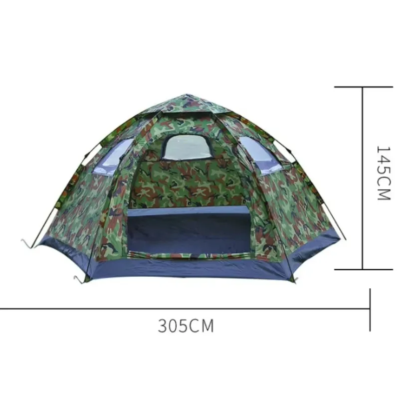 Tenda mimetica per esterni a doppia porta, portatile, automatica, con apertura rapida, per il campeggio in montagna