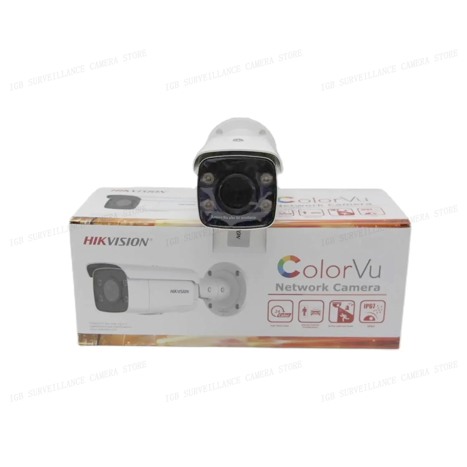 كاميرا شبكة ثابتة Hikvision ، ضوء قوي من ColorVu ، تحذير مسموع ، قمر 8 ميجابكسل