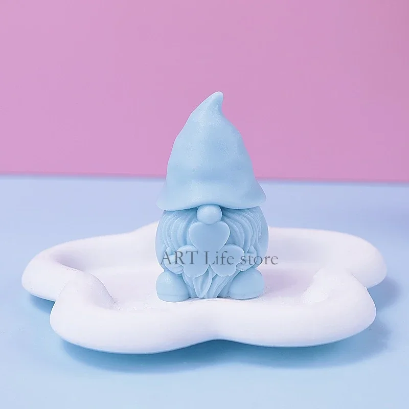 Christmas Dwarf Silicone Candle Mold 3d Santa Claus Aromatherapy Plaster Resin Soap Making Chocolate Ice Baking Tools Home Gifts