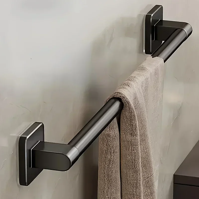 Portasciugamani da parete Portaoggetti da bagno Senza foratura Porta asciugamani da bagno con barra orizzontale Porta asciugamani da cucina Accessori da bagno