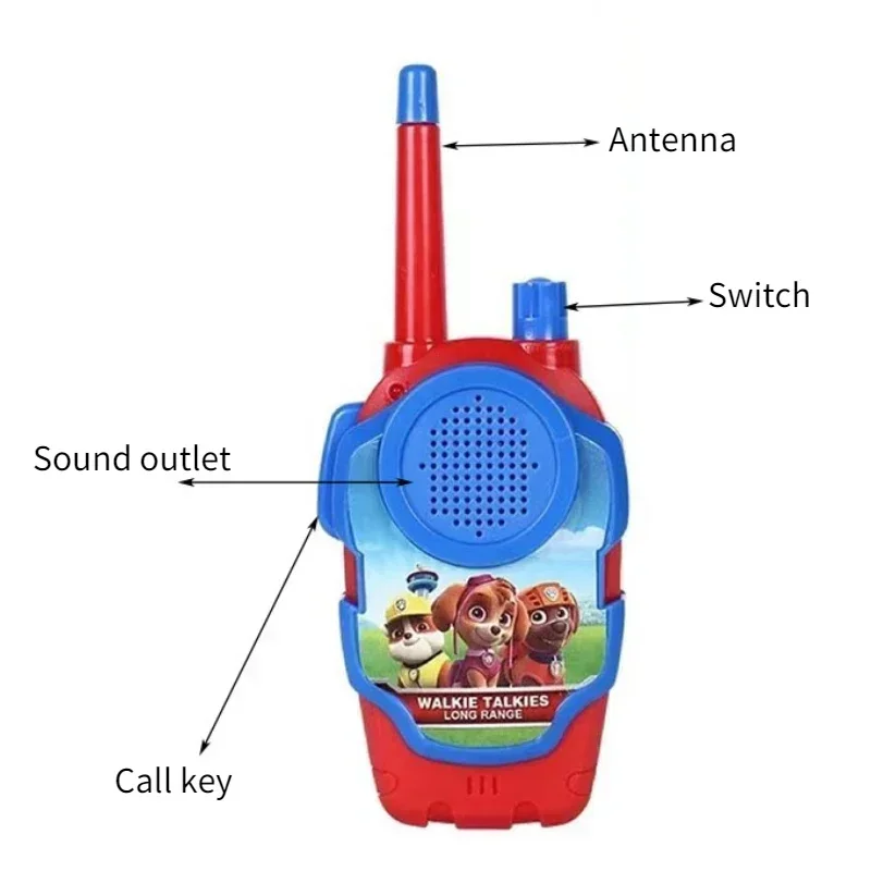 Paw Patrol Toy Walkie Talkie Set Simpatico cartone animato Anime Patrol Canine Bambini Walkie Radio Interphone Gioco per telefono all\'aperto Regalo