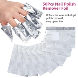 50Pcs Nail Polish UV Gel Remover Foil with Cotton Pads, Convenient Nail Polish Removal Tool