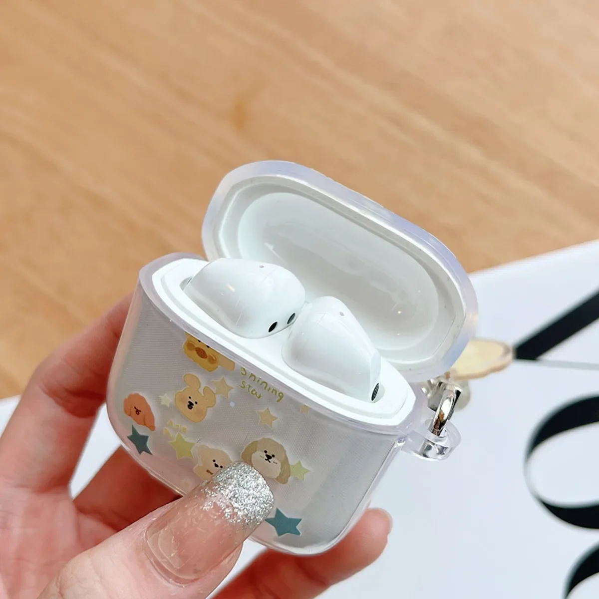 غطاء لهاتف Huawei Freebuds SE3 (2024)، جراب شفاف واقٍ ناعم من مادة TPU بتصميم كرتوني لطيف لهاتف Huawei freebuds se2 مع سلسلة مفاتيح