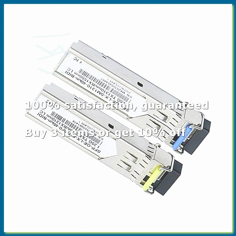 1Pair Gigabit Fiber SFP Module 1.25G Single Mode 40km LC 1310nm/1550nm Compatible with Multiple Types of Switches-DT30