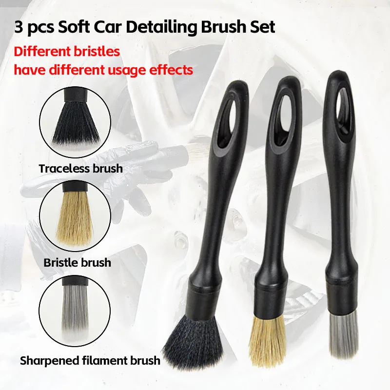 Multi-functional detail brush Car cleaning detail brush Soft bristled interior cleaning brush Leather free brush