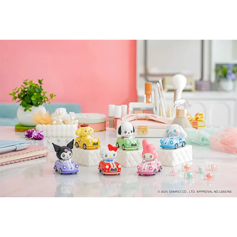 TOMY Takara Tomy Sanrio Characters Blind Box Diecast Car Toy Hello Kitty My Melody Cinnamoroll Kuromi Alloy Vehicle Mini Figure
