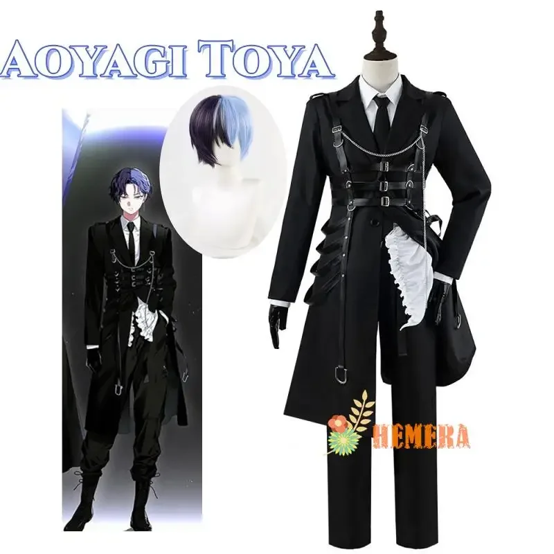 Aoyagi Toya Project Sekai Colorful Stage Cosplay Vivid BAD SQUAD Cosplay Costume Clothes Wig Uniform Cosplay Stage Costume Set