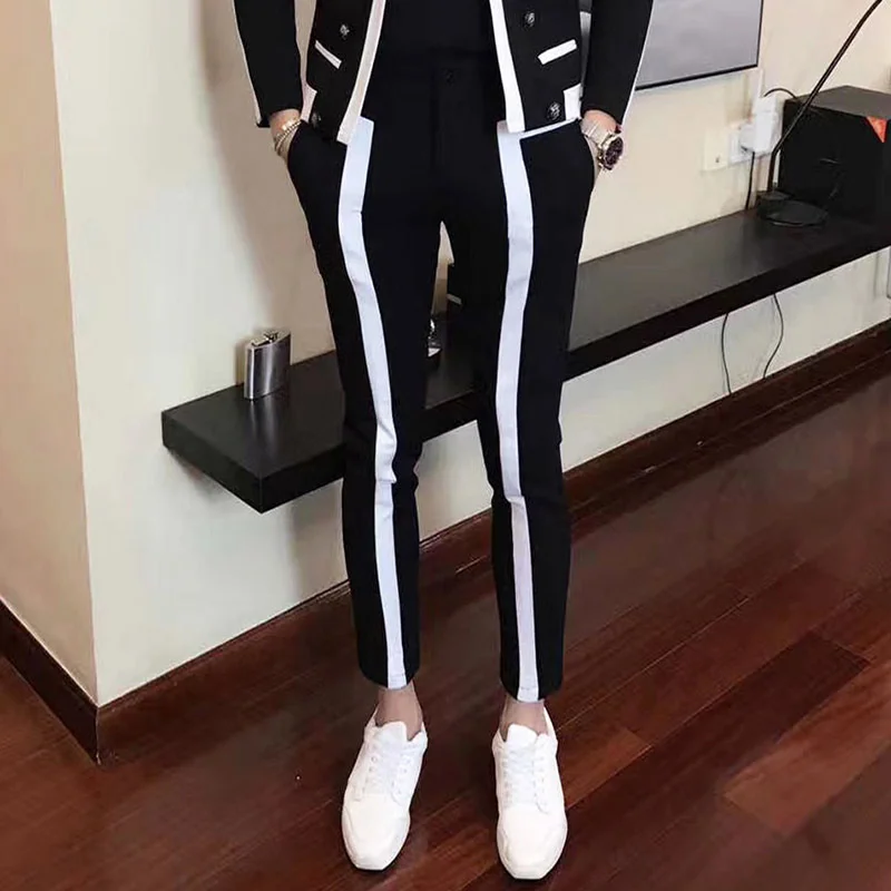 Suit Casual Men Trousers Pants Self-cultivation Pants Club Performance Stage Trousers Pantalon De Vestir Hombre Pantalon Costume