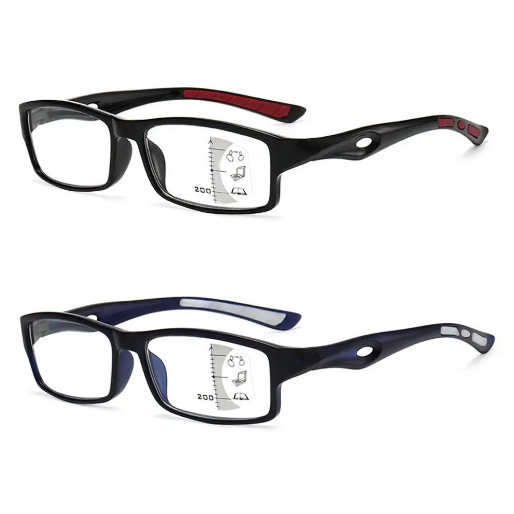 New Progressive Multifocal Anti-Blue Light Reading Glasses Women Men Progressive Near Far Square Eyeglasses Ultralight Eyewear