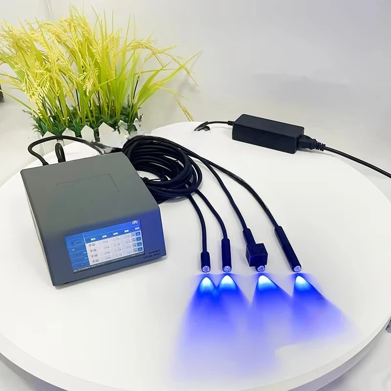 Futansi Customized Ultra High Power Right Angle Irradiation Head 365nm Small LED UV Curing Spotlight Quartz Glass Lens Screen