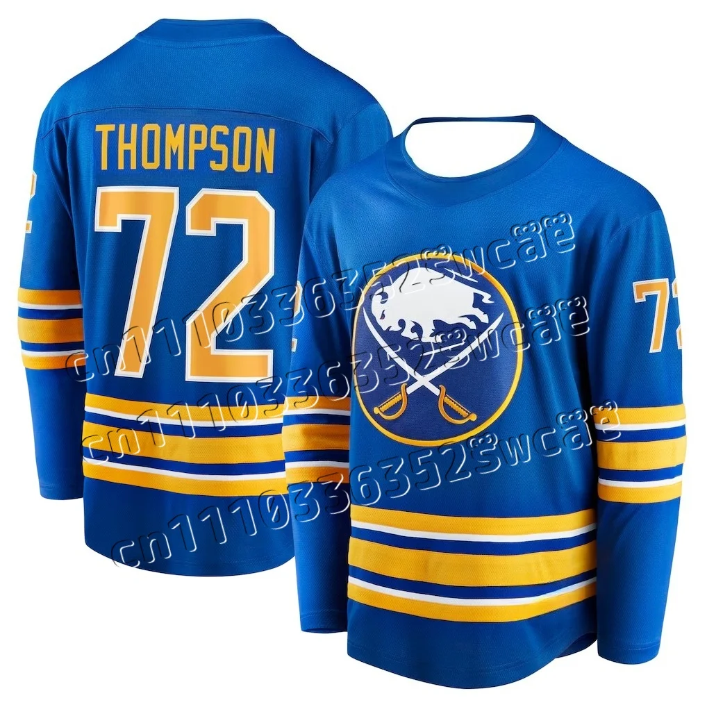 Hockey Jersey - Blue with Yellow/White Accents "Thompson 72"