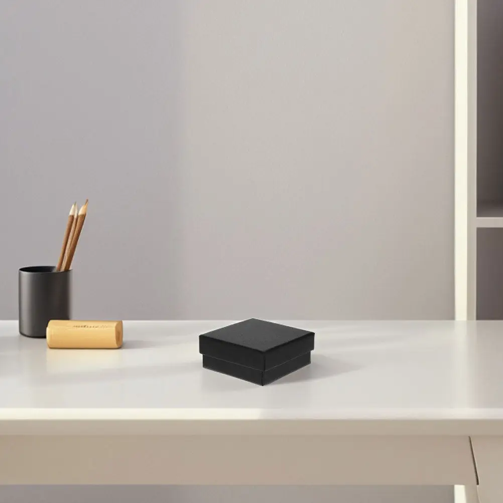 

8Pcs Black Embossed Paperboard Jewelry Box Square Storage Case with Soft Sponge Insert for Bracelets Necklaces Earrings Rings