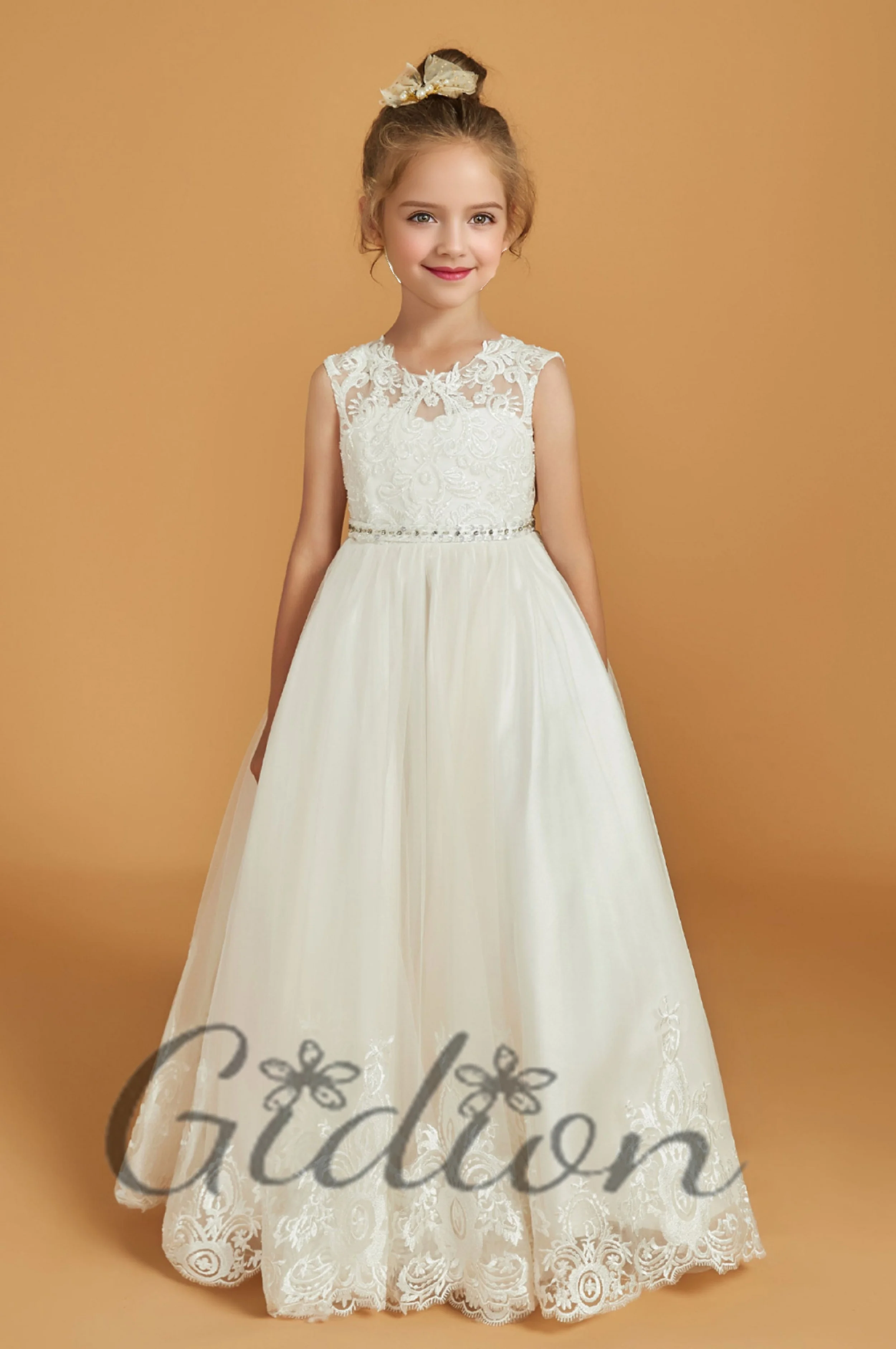 

Lace Appliques For Kids Flower Girl Dress Ball-Gown Wedding Birthday Evening Party Prom Junior Bridesmaid Pageant Banquet Event