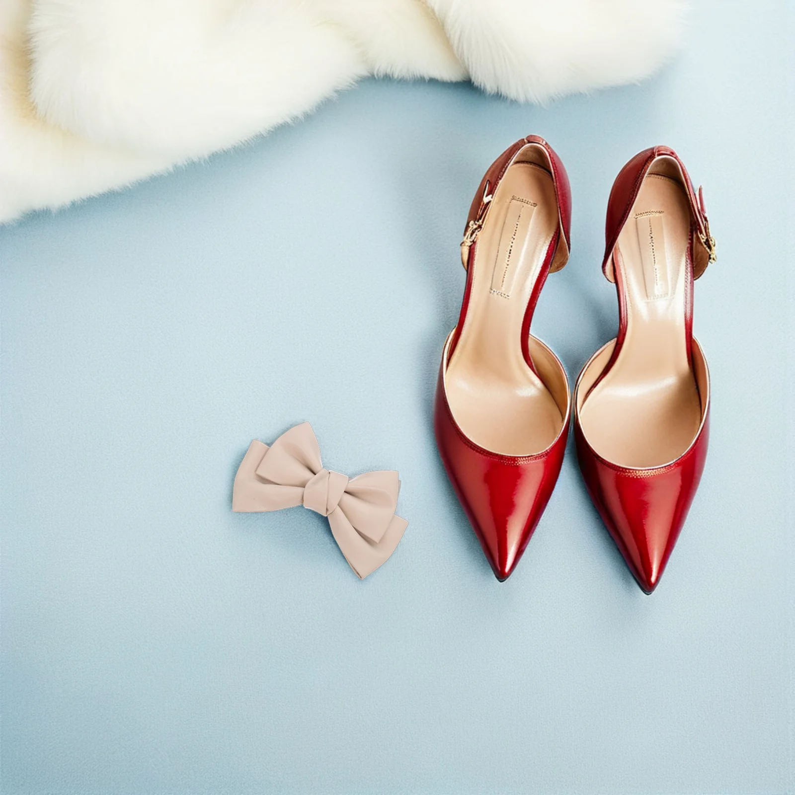 

1Pair Detachable Bow Knot Shoe Buckles Decorative Heel Embellishments Women Bridal Footwear Shoe Accessories for Women Clips