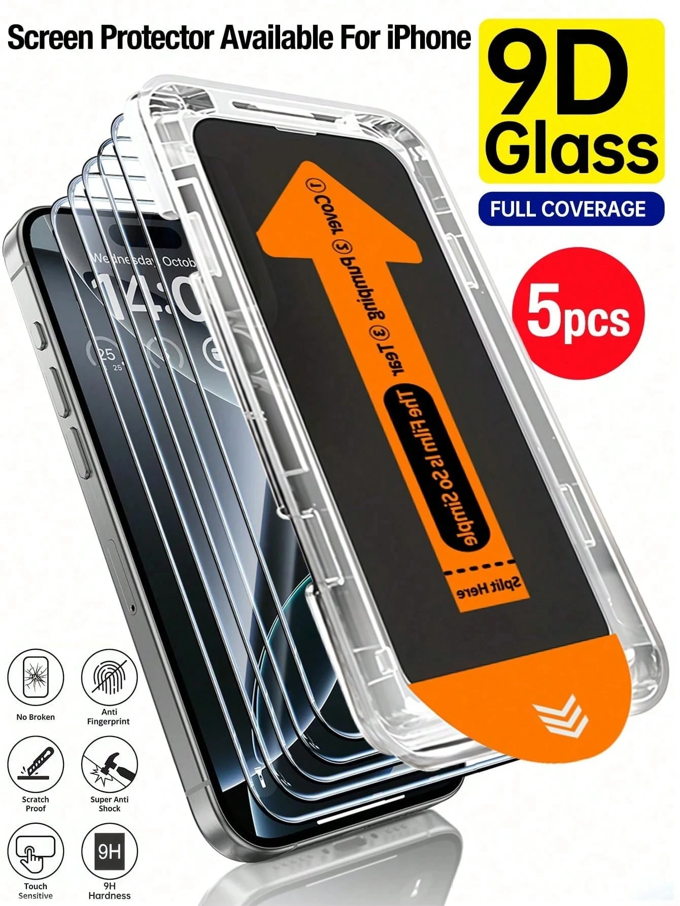 

3-5Pcs Easy Installation Privacy Screen Protector For iPhone 17 Pro Max 16 15 14 11 13 12 16e 6 7 8 Mini XS X XR Dust Free Glass