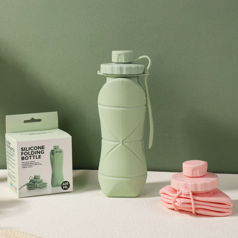 التخييم سيليكون كوب ماء قابل للطي كوب محمول الرياضة في الهواء الطلق السفر غلاية كوب تلسكوبي كوب اليد زجاجة ماء قابلة للطي 2