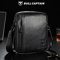 BULLCAPTAIN Famous Genuine Leather Men Bag Casual Business Messenger Men's Bag Male Crossbody Shoulder Bag iPad Travel Bag
