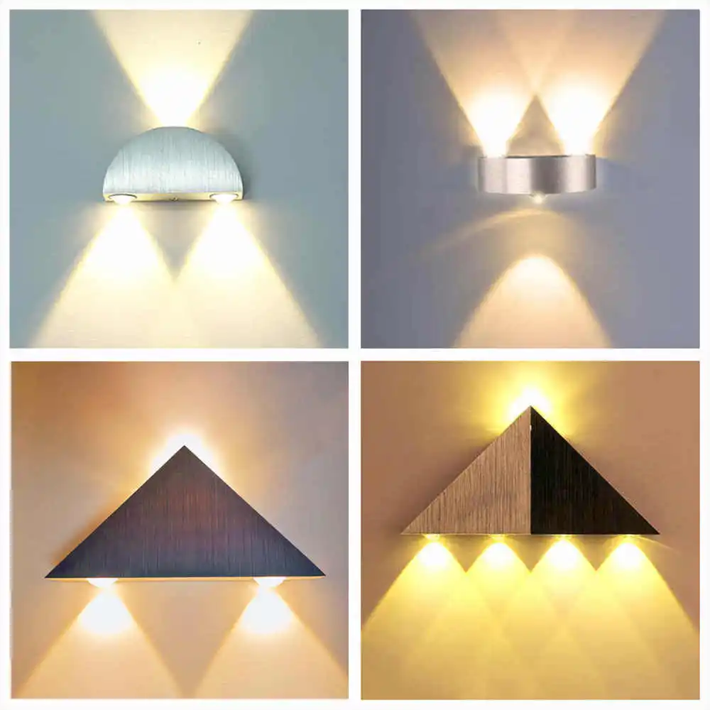 Metal LED Wall Light Wall Mounted Modern Decorate Lamps for Living room Home Bedroom Hallway Semicircle Triangle Lusters Lamps