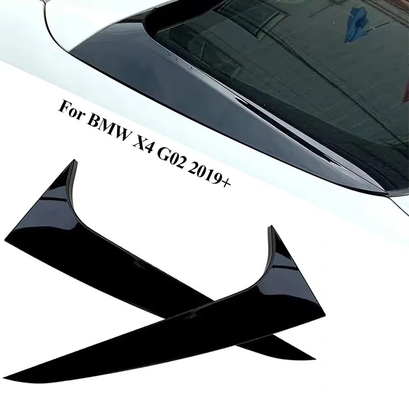 

2pcs Car Rear Window Side Spoiler Canard For BMW X4 G02 2019+ Canard Splitter Stickers Auto Tail Side Wing Body Kit Gloss Black