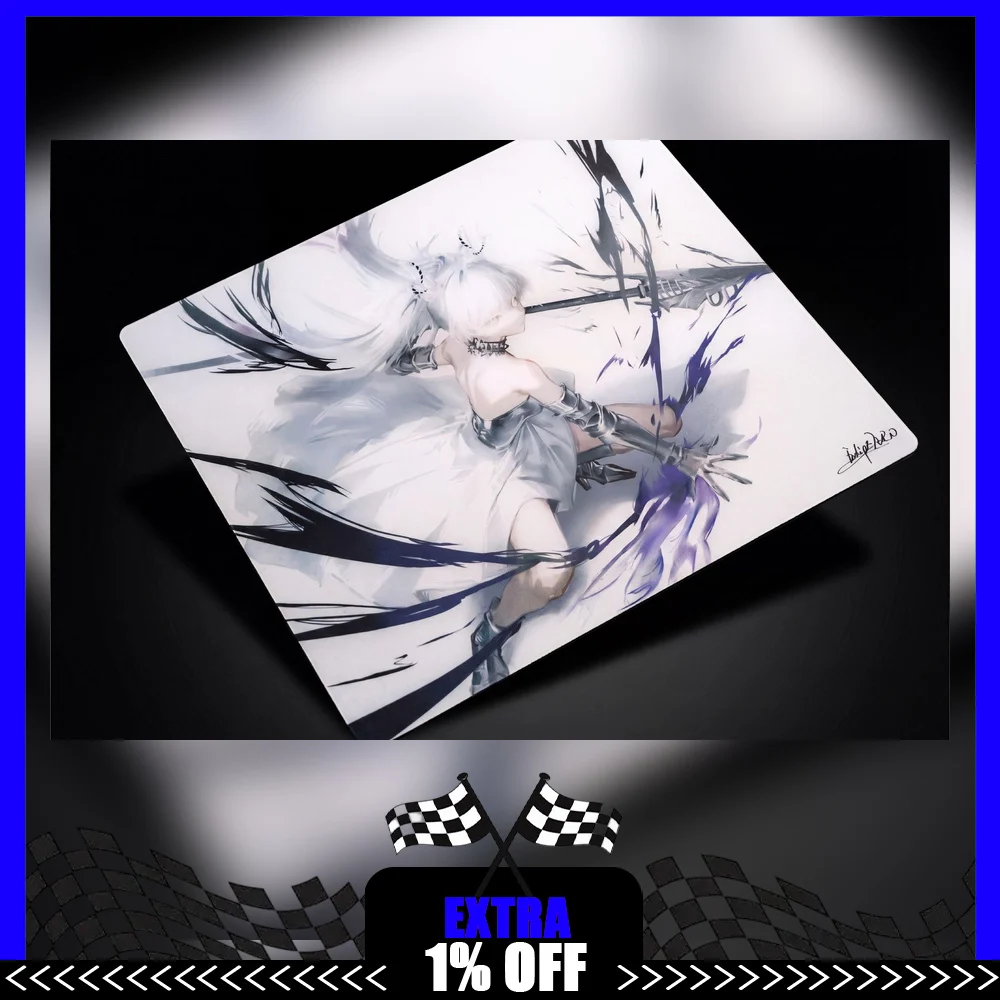 Eclipse Zero Sun Shower Tempered Glass Mouse Pad 490x420mm Large Anime Gaming Desk Mous Mat for FPS Esports PC Gamer Accessory