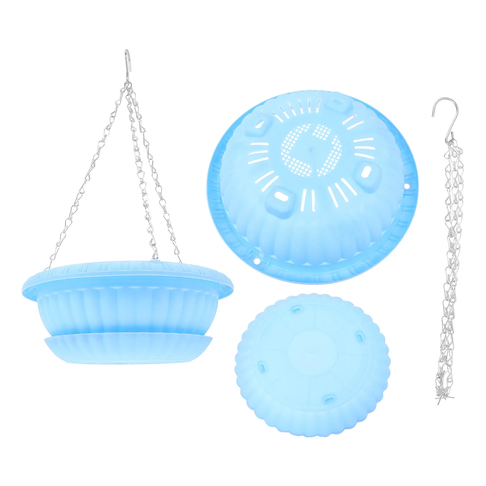 2Sets Resin Plastic Hanging Planter Set Premium Quality Sturdy Hanging Flower Pot for Wedding Office Store Mall Decoration Plant