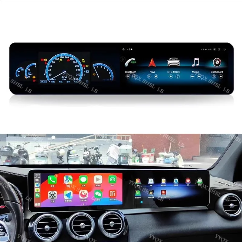 Dual-screen Interaction Android 14 For Benz GLC GLA 2015~2021 Car Radio Multimedia Player GPS Navigation HD Screen Head Unit