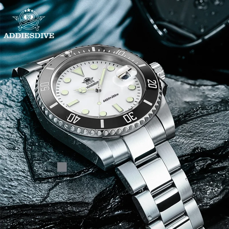 Reloj ADDIESDIVE de 41mm de lujo para Hombre, resistente al agua hasta 200m, BGW9, pantalla de calendario superluminoso, relojes de cuarzo para