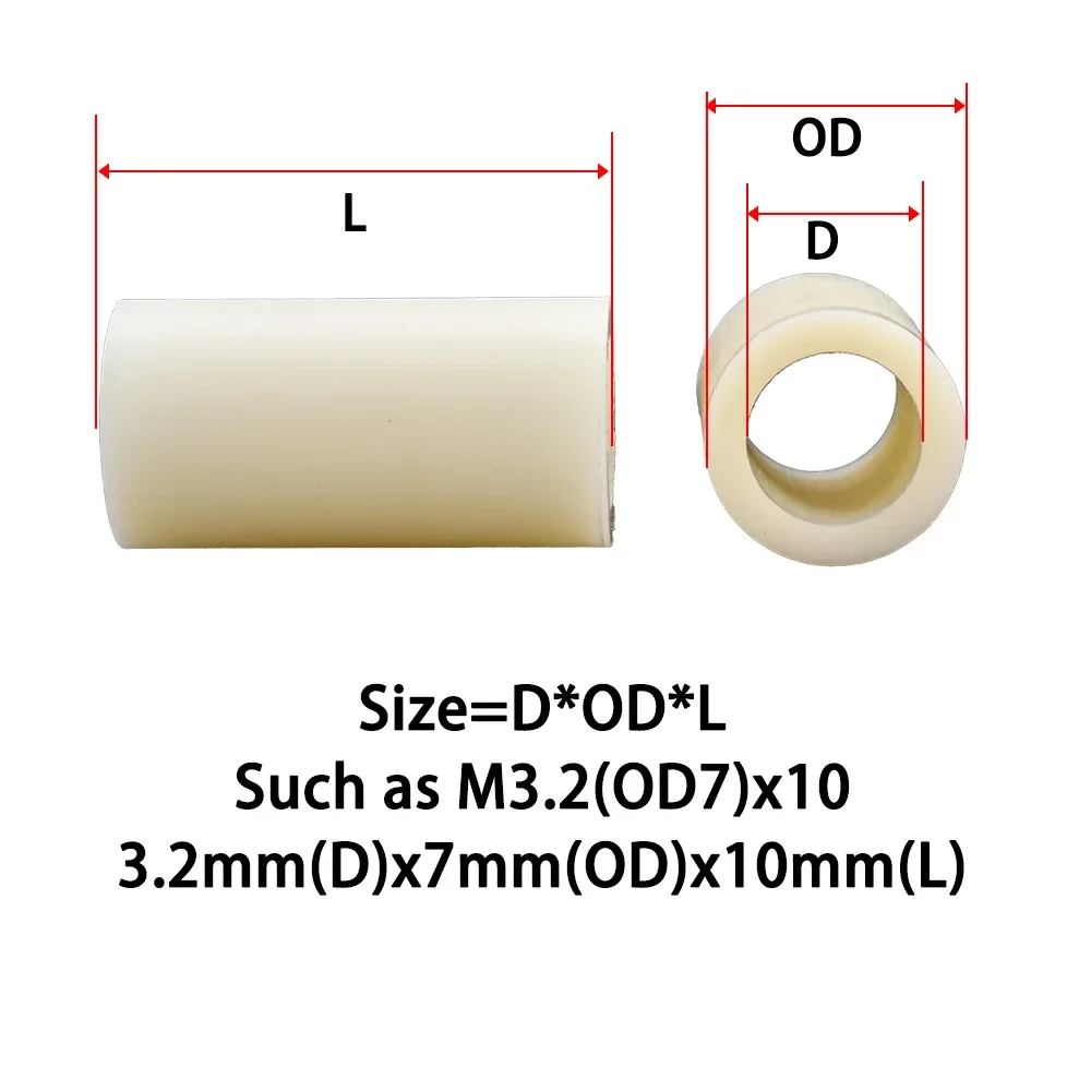 ABS Round Standoff TV Install Spacer Plastic Motherboard PCB Support Hollow Non Thread Column Pillars Insulation Spacers Washer