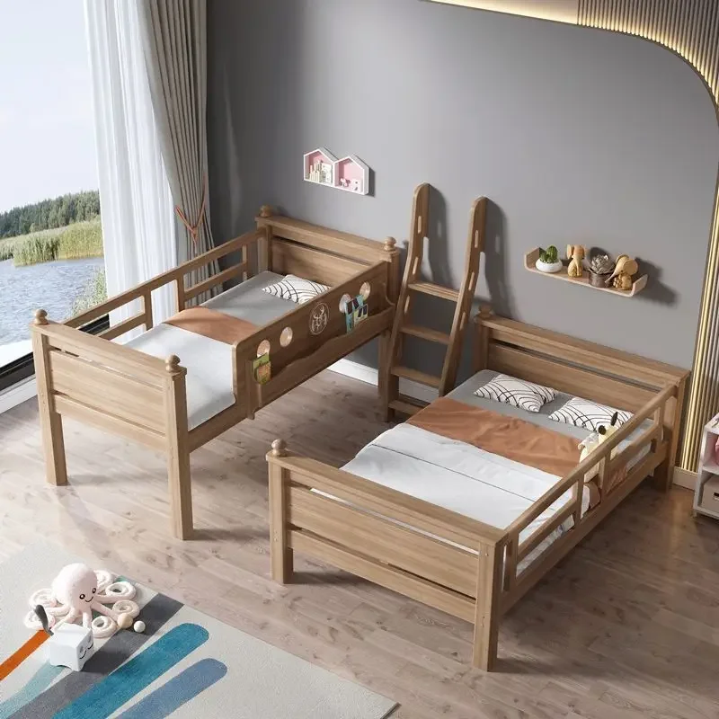 All solid wood children's bed bunk bed, mother bed, adult mother and child two-storey high and low bed, upper and lower bunk woo