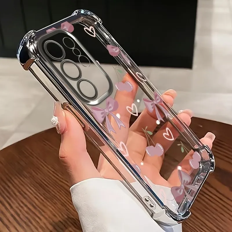 Cute Pattern Printed Clear Phone Case For Samsung Galaxy S26 S25 S24 S23 S22 S21 Ultra Plus Electroplated Edge Anti Drop Cover - view 6