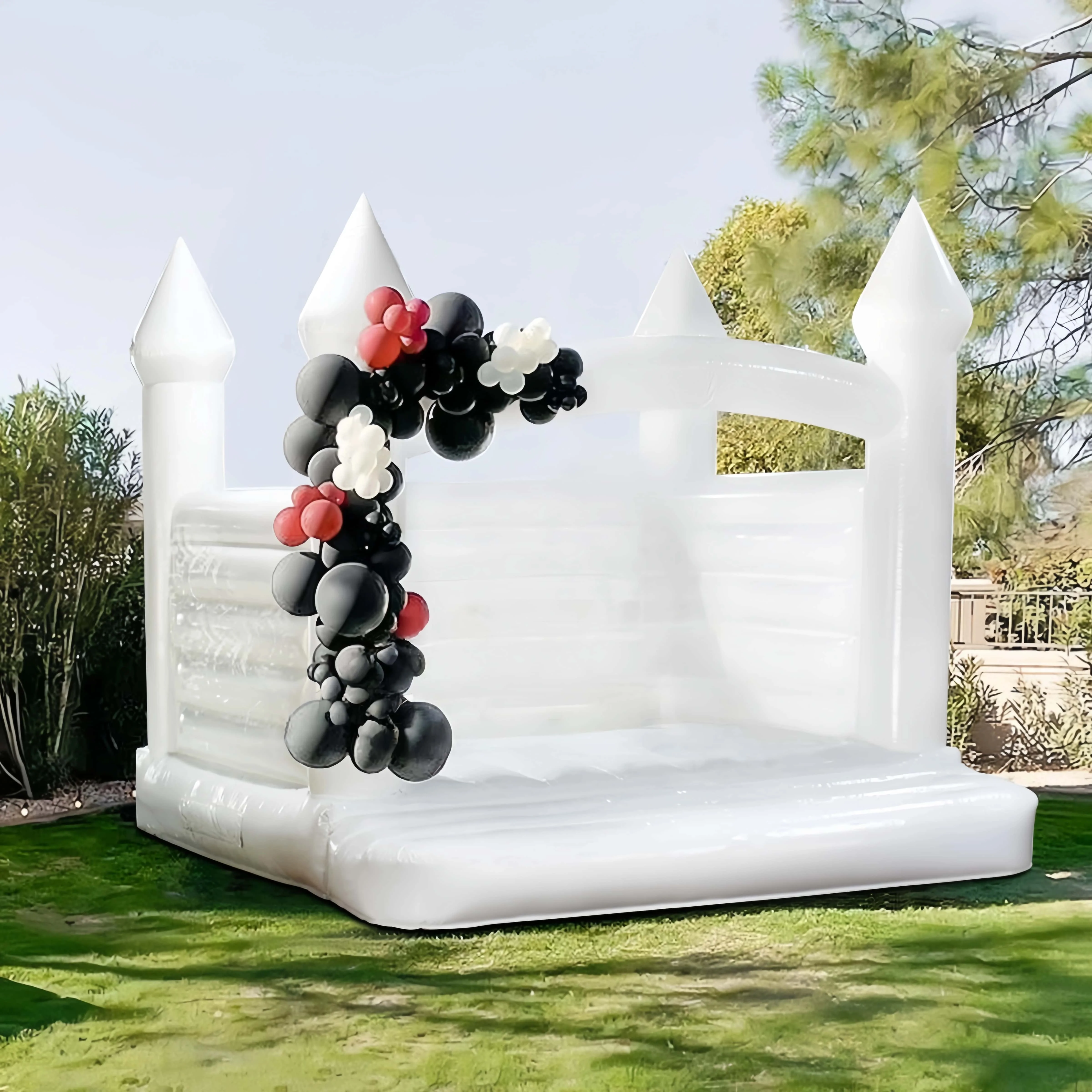 Белый замок-домик для детей и взрослых, надувной шезлонг 4*4*3 м, надувной надувной замок с воздуходувкой