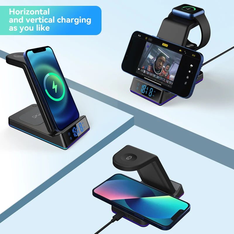 Wireless Fast Charging Station, Charger Stand, Samsung S24 S23 Ultra, S22, S21, S20, Galaxy 6,5, 4, 3 Active 2