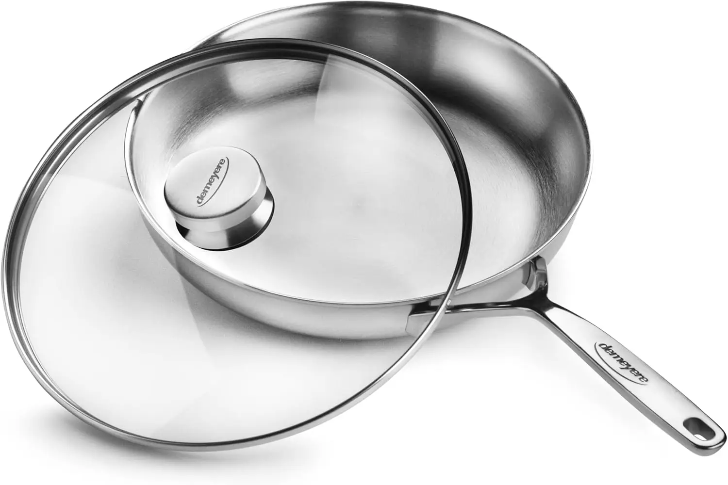 

5-Plus Stainless Steel 11-inch Fry Pan with Glass Lid