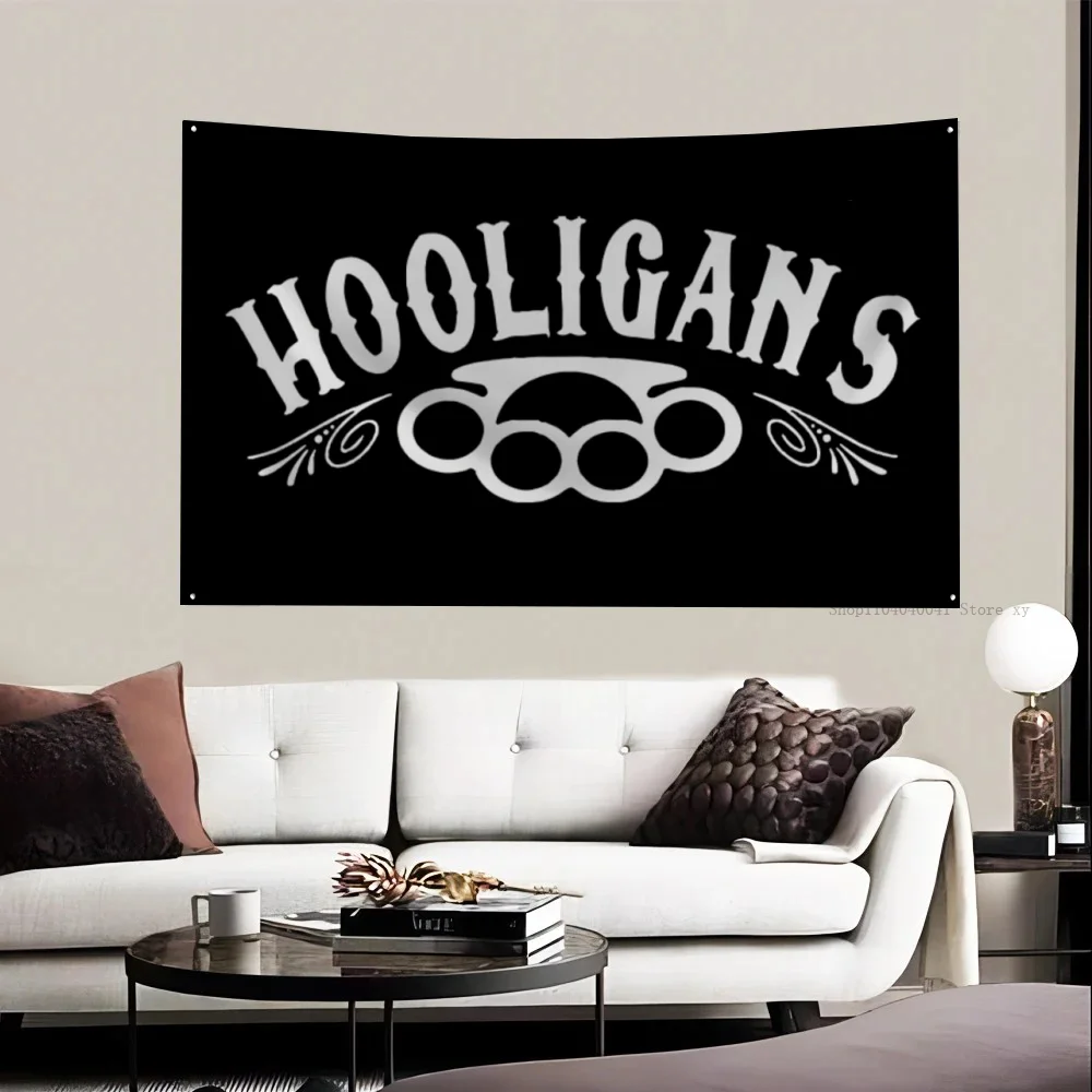 1pc Hooligans Flag Flags And Banners Four Hole Polyester Outdoor Decor Room Aesthetic