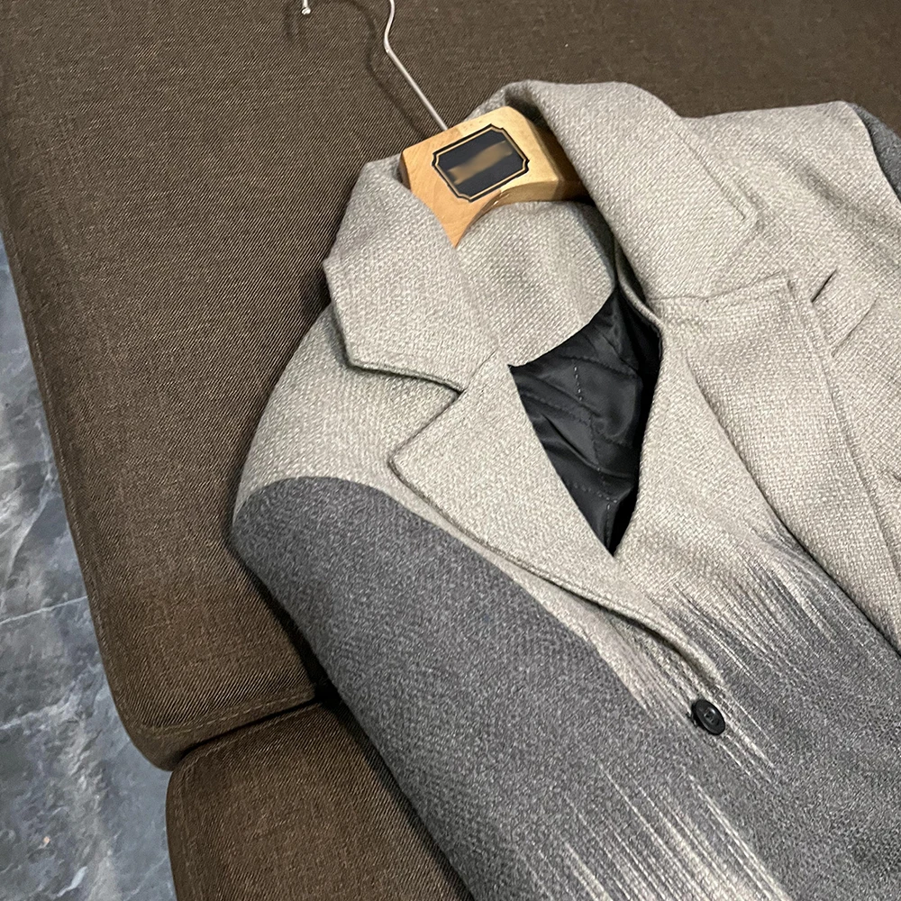 TWOTWINSTYLE فضفاض ضرب اللون سترات رجالي للنساء التلبيب كم طويل تقسم زر مزاجه الحلل الإناث جديد KJA507668