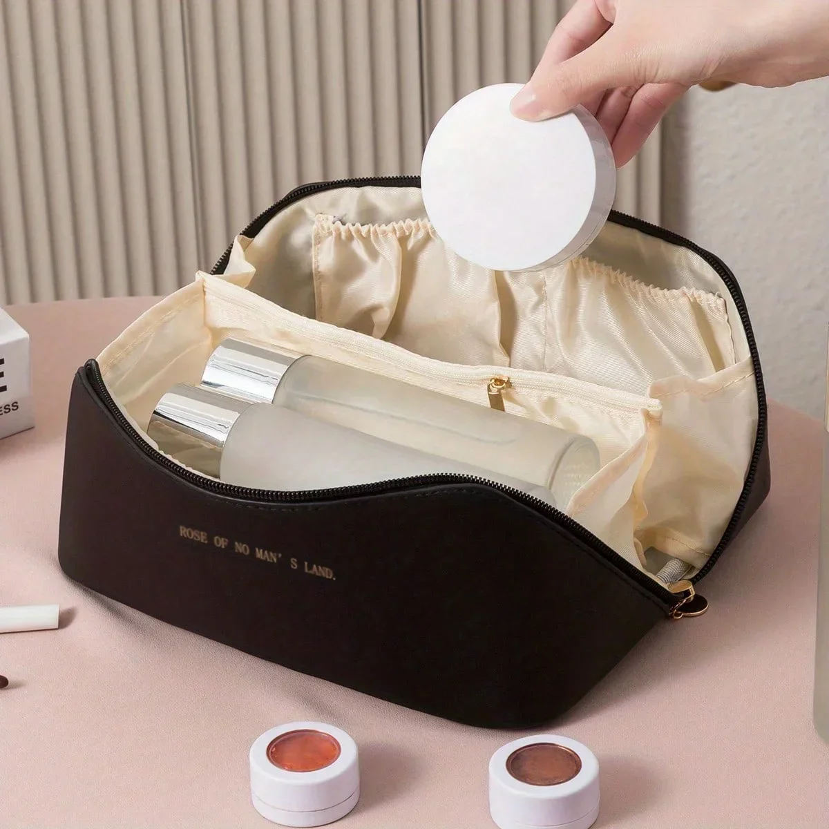 Organizer per trucco Borsa per kit da toilette femminile Custodia per trucco Custodia per signora di lusso, Borsa per cosmetici, Borsa per organizer per cerniera da viaggio