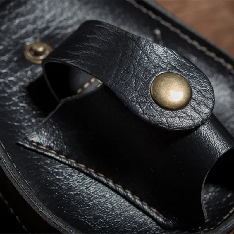 Hunting Handmade Leather Steel Balls Bag Catapult Slingshot Outdoor Hunting Belt Leather Case Waist Bag