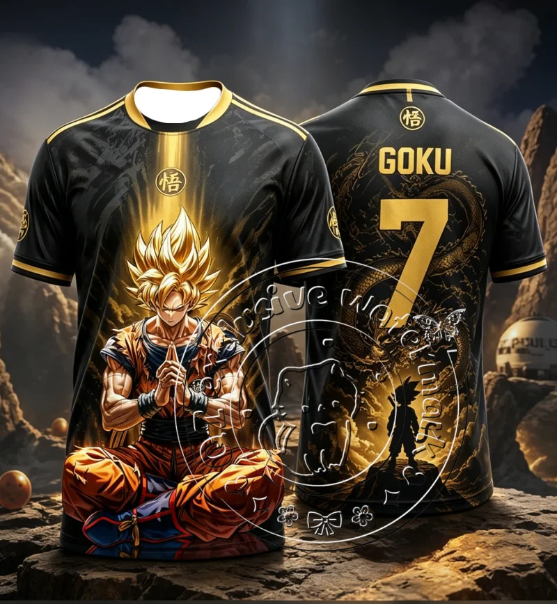 Dragon Ball Goku Super Saiyan Gold Print Quick Dry T-Shirt 2026 Unisex Oversized Loose Sports Tee Anime Basketball Football Top