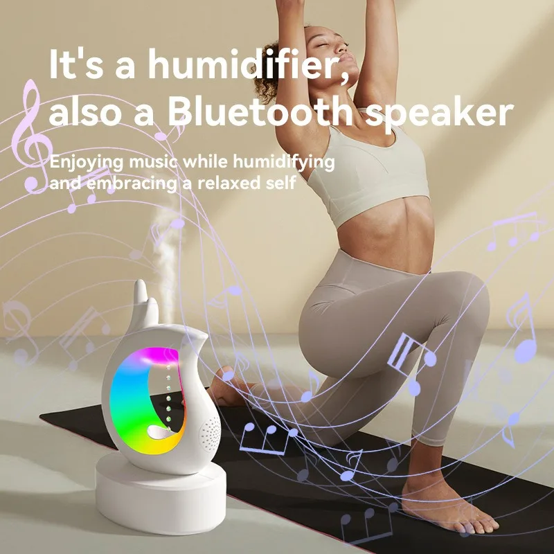 Humidificateur d'air anti-gravité avec reflux de gouttelettes d'eau, lumière ambiante pour document de bureau, usage domestique avec haut-parleur Bluetooth