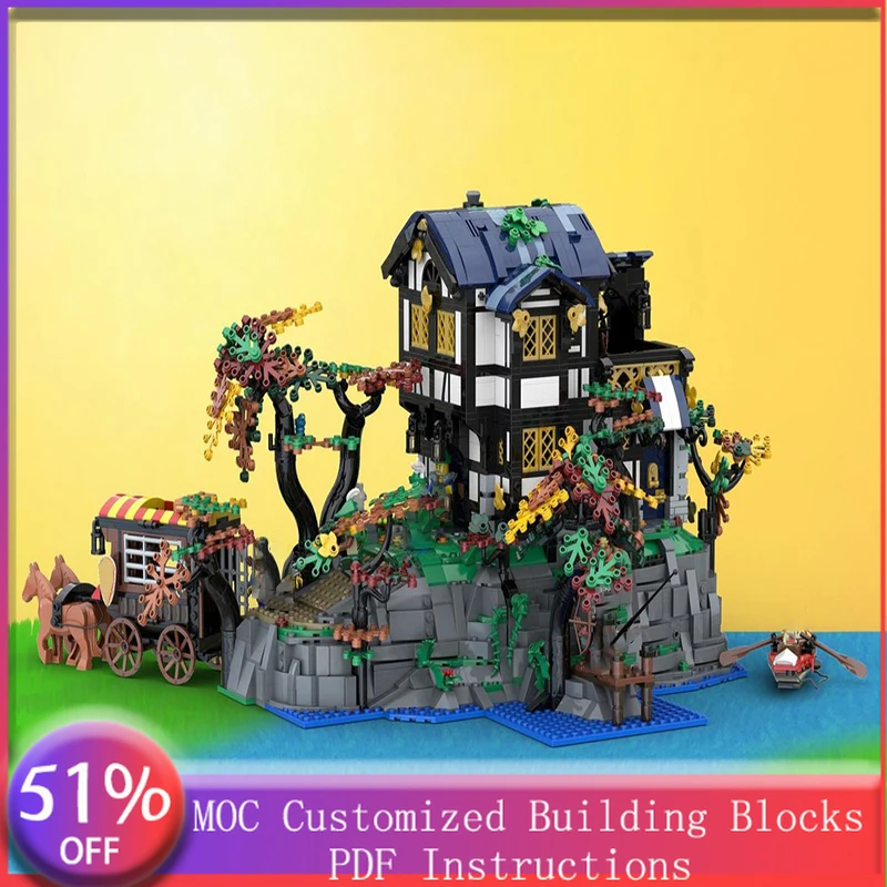 

2667 PCS Modular Building Forest Cottage by the River MOC Customize Modular Building Block Technology DIY Boy Holiday Toy Gifts