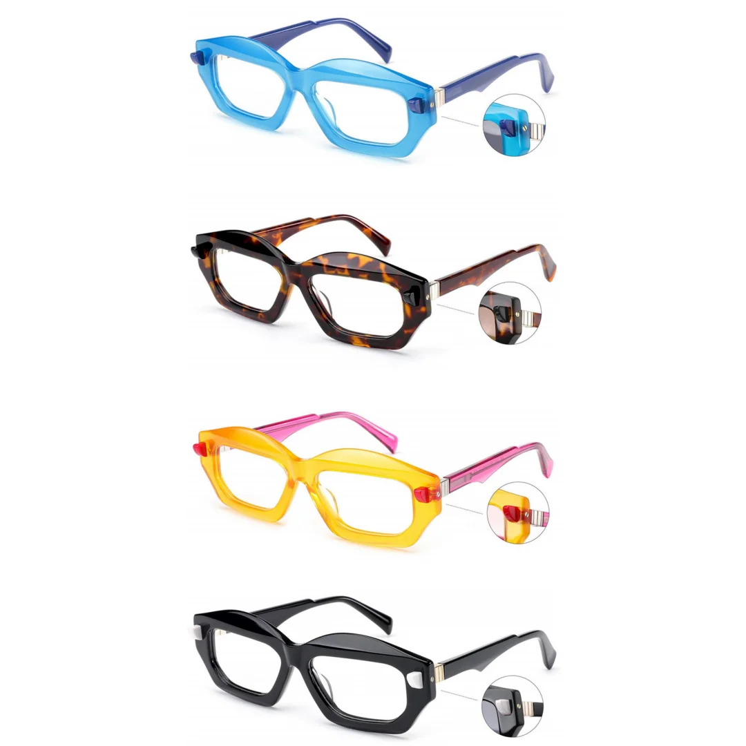 Retro Squar Acetate Optical ReadingGlasses Frames Men Women Handmade Vintage Myopia Prescription Eyeglasses New Designer Reader