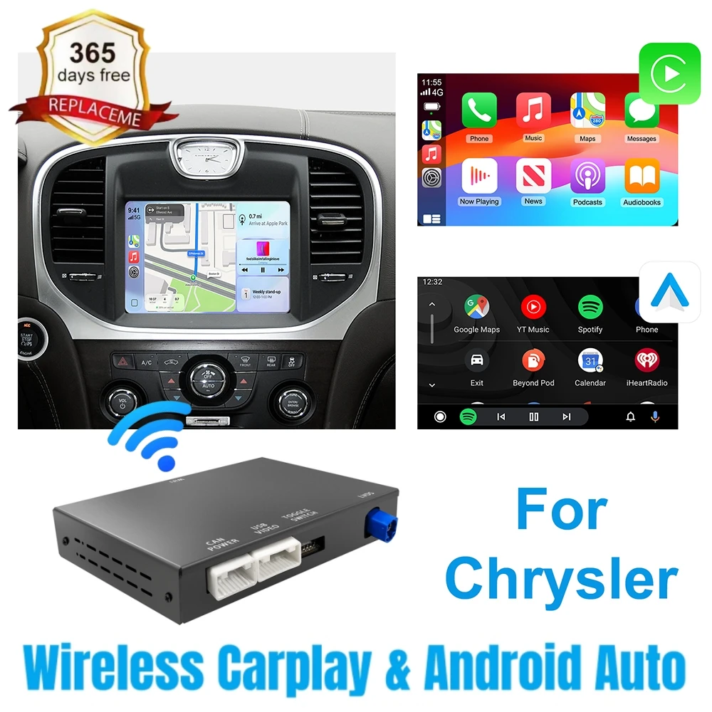 Wireless CarPlay Android Auto Retrofit Kit Decoder Box For Chrysler 300 Series 2011 2012 2013 2014 2015 2016