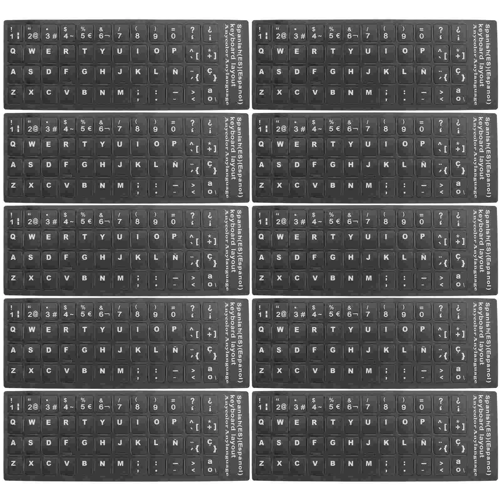 10 Pcs Keyboard Stickers Easy-to-use Protector Trustworthy Foreign Language Pvc Cover Layout Practical