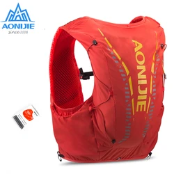 AONIJIE-mochila de hidratación naranja de 12L, bolsa de piel, chaleco, matraz de vejiga de agua suave para senderismo, Trail Running, carrera de maratón