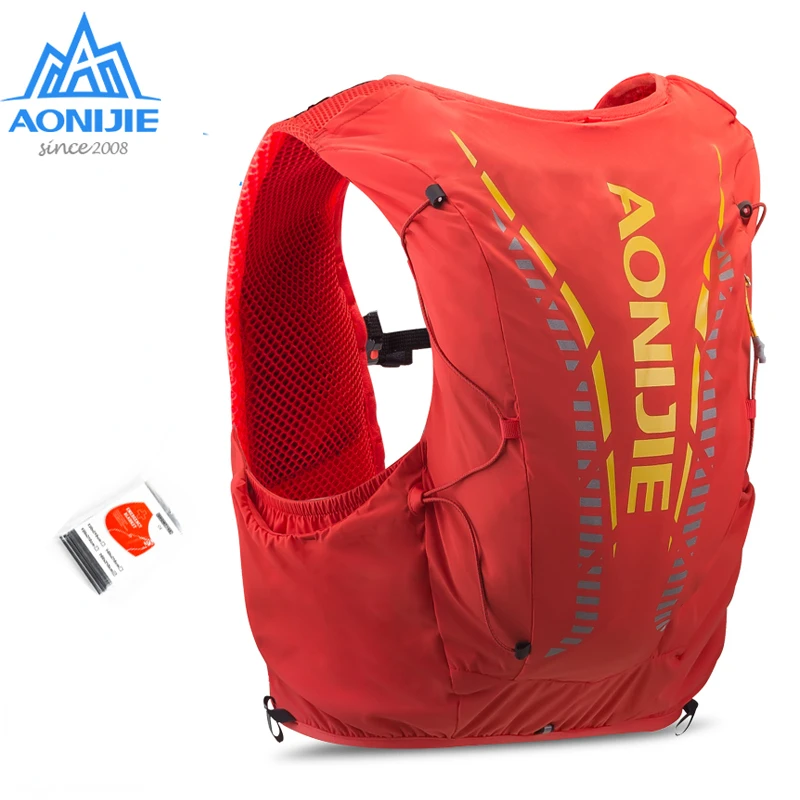 AONIJIE 12L Orange Hydration Backpack Skin Pack Bag Vest Soft Water Bladder Flask For Hiking Trail Running Marathon Race