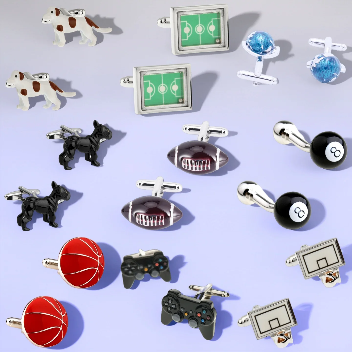 28 Styles Football Basketball Ball Cufflinks Men Game Dog Team Cuff Links 1 Pair