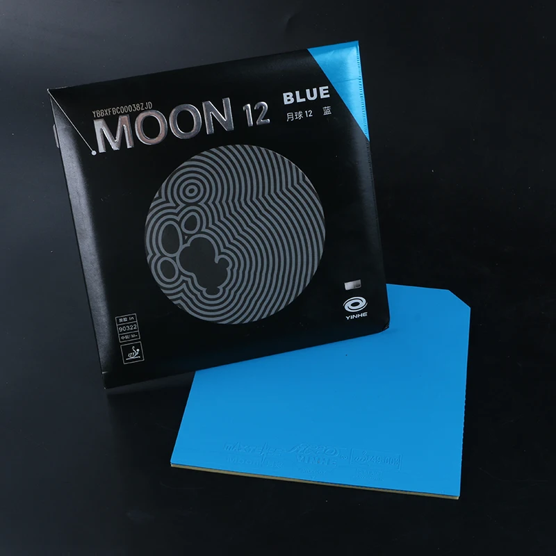 YINHE Moon 12 Ping Pong Rubber High Density Sponge Slick Inverted Blue Rubber for Backhand & Fast Loop Play
