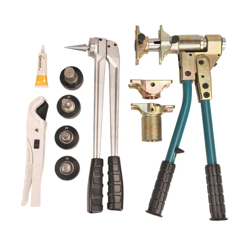 

Industrial Small Manual Slip Clamp Portable Pipe Expander PEX-1632 Handheld Hydraulic Plumbing Pipe Pressing Tool Set Equipment