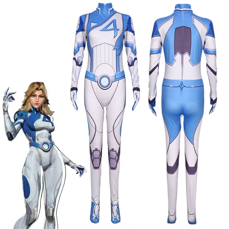 

Rivals Fantastic Fourth Susan Storm Cosplay Women Men Jumpsuit Costume Invisible Lady Fantastic Disguise Halloween Carnival Suit