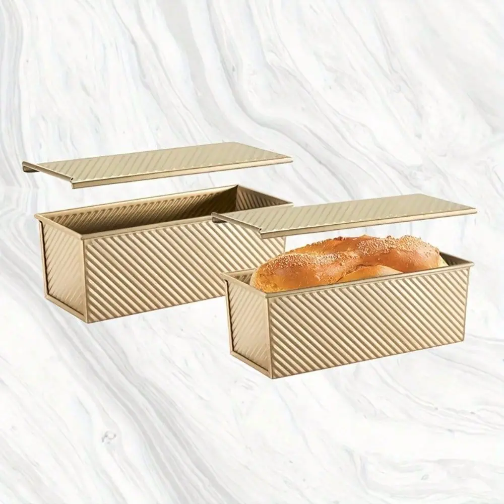 Bread Pans Set 12Inch Nonstick Loaf Molds With Lids, HeavyDuty Carbon Steel Baking Pans For Homemade Bread, Sandwich Lo